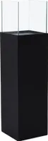 VIVANNO Windlicht Alu-Verbund CANDELA Rechteckig, Schwarz matt - 25x25x100 cm