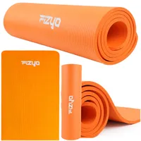 Cvičební podložka jóga pilates Fizyo protiskluzová gymnastická podložka NBR fitness 183x61x1 cm – Silná 10 mm – Oranžová