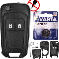 Autoschlüssel Funk Fernbedienung Austausch Gehäuse mit 2 Tasten + Rohling + Batterie kompatibel mit Opel Meriva Astra J Adam Corsa E Casvada Mokka Zafira C