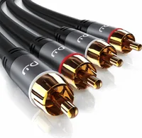 Primewire Stereo Cinch Audio-Kabel, RCA, mehrfach geschirmtes HiFi Audiokabel, 2X Cinch zu 2X Cinch - 5m