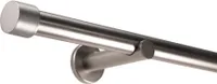 Deco-Raum Gardinenstange auf Maß Style Edelstahl-optik Endstück Kappe 25mm – 150cm