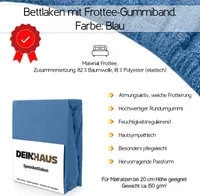 Frottee Spannbetttuch Spannbettlaken Bettlaken Bettücher BAUMWOLLE Farben Laken blau 200X220