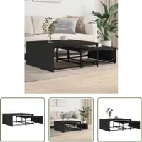 The Living Store Sada stolov 2 ks čierny materiál drevo a kov