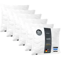 LILENO HOME Kopfkissen 60x60 cm [6er Set] als Kissen-Füllung - Bett oder Deko Kissen mit Reißverschluss zum Anpassen - Waschbar bis 95° - Sofa-Kissen & Zierkissen für Couch / Bett
