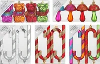 Christbaumschmuck Weihnachtsfiguren Kunststoff, 4 Stück, Motive / Farbe:Teddy Bär Mille-Fiori bunt