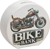 Retro Chopper Motorrad Spardose mit Spruch Bike Bank