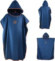 Župan s kapucí z mikrovlákna Surf Beach Wetsuit Wrap Fit All - námořnická modrá