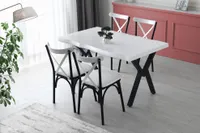 Skye Decor, Efor - 1411, Esstisch, Weiß, 100 % MELAMINBESCHICHTETE SPANPLATTEN, 140 x 80 x 75 cm