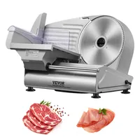 VEVOR Heimgebrauch Fleisch Allesschneider 180 W, 80–120 U/min Elektrische Aufschnittmaschine Lebensmittelschneider mit SUS420 Klingen, 0–15 mm Einstellbare Dicke für Fleisch, Käse usw.