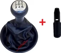 Gałka zmiany biegów Torba skórzana 5 prędkości i rama + adapter do Peugeot Partner 2 Citroen Berlingo B9 (2008-2018)