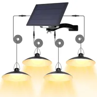 Außen Solarlampe Wasserdichte Garten Solarleuchte Solar Pendelleuchte mit 4 Hängelampe, Warmweiß