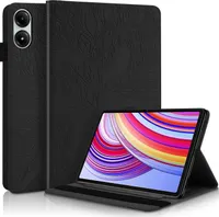 Für Xiaomi Redmi Pad Pro 12.1 Zoll aufstellbare Baum Muster Kunstleder Hülle Tasche Case Schwarz