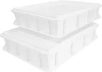 Pizza Lover 2x Pizzateigbox mit Deckel in weiß - Größe 30x40x7,5 cm Gärbox Pizzateig Brotteig Hefeteig & Sauerteig Lebensmittel Box - Pizzazubehör