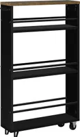 Bukkitbow - wielofunkcyjny wózek z 3 otwartymi półkami - mobilny z blokowanymi kółkami - oszczędność miejsca - 47x80x13cm
