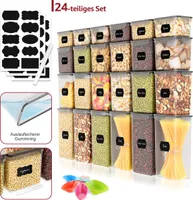 7MAGIC 24 Stück Vorratsdosen Set, BPA-frei, Plastik Aufbewahrungsbox mit Deckel Luftdicht, Müsli Schüttdose & Frischhaltedosen, Küche Aufbewahrung & Organisation