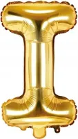 Balon foliowy złoty 35 cm litera I