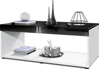 Vladon Couchtisch Pure,  Germany, Wohnzimmertisch in Kastenform, Weiß matt/ Schwarz Hochglanz (104 x 40,5 x 58 cm)