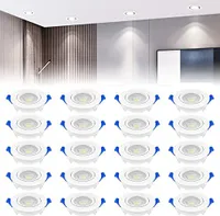 TRMLBE LED zapuštěné bodové světlo 5W LED stropní bodové studené bílé zapuštěné světlo 20ks sada LED stropní bodové IP21 ABS umělý materiál + akrylové brýle bodové světlo, pro koupelnu kuchyň ložnici předsíň
