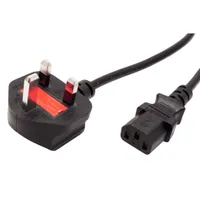 VALUE Kabel síťový UK, BS1363 (typ G) - IEC320 C13, 1,8m, 10A, černý (19.99.2018)