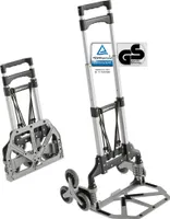 ATHLON TOOLS Aluminium Treppensteiger-Sackkarre klappbar - extra langer Griff 110 cm - Ladefläche mit Anti-Rutsch-Pads - Modell 2024