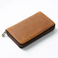 Vintage Leder Federmappe Federmäppchen Schlampermäppchen Stiftebox Braun