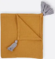 KraftKids Babydecke Waffel Piqué mustard