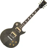 Vintage V100 Flamed Thru Black Elektrická kytara