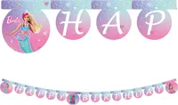 BarbiePapírový party dopis Happy Birthday Banner
