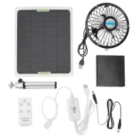 Ventilátor se solárním panelem, 20 W, 2350 otáček za minutu, ventilátor, 6 palců, odsávací ventilátor, ventilátor na solární pohon s dálkovým ovládáním