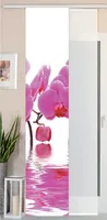 2er Set Schiebegardine Flächenvorhang Wildseide Optik und Voile Paneel, 245x45, Orchidee Pink, 80400