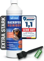 bio-chem Backofenreiniger EXTRA STARK 1000ml Gel Paste inkl. Pinsel I Selbstarbeitender Fettlöser für Backofen, Herd & Grill | Löst Eingebranntes ohne Aufheizen, Schrubben & Gerüche I  DE