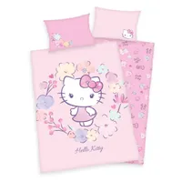 HERDING Obliečky do postieľky Hello Kitty květyBavlna Bavlna, 100/135, 40/60 cm