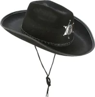 Cowboyhut Sheriff-Hut schwarz-silber