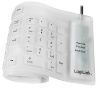 LogiLink Flexibilná silikónová klávesnica s káblom čierna