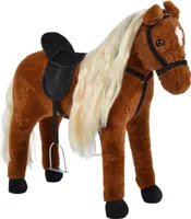 Pink Papaya Stehpferd zum draufsitzen | 75cm Spielpferd zum Reiten | Pferd zum Reiten für Kinder mit Sound | Sattel Pferd - Bella