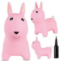 SUN BABY hüpftiere ab 1 Jahr mit Pumpe aufblasbares Hüpfspielzeug aus hochwertigem und strapazierfähigem Gummi rosa Kaninchen