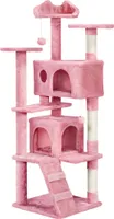 Yaheetech Kratzbaum Katzenbaum Stabiler Katzenkratzbaum Katzenmöbel, Kletterbaum für Katzen Höhe 158 cm, Rosa
