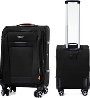 RGL S030 L Reisekoffer Stoffkoffer mit 360° Leichtlauf Doppelräder Trolley mit Zahlenschloss Schwarz