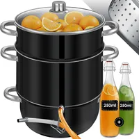 KESSER® Dampfentsafter 15 L Edelstahl Entsafter Saftpresse Inkl. 2x Bügelflasche Obst und Gemüse - für alle Herdarten geeignet auch Induktion| Ø 26cm | spülmaschinengeeignet Induktionsdampfentsafter