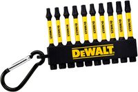 Dewalt Extreme Flextorq Bits DT7275, 10-teilig mit Clip & Karabinerhaken, Schlagfest