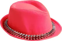 Party-Hut mit Stachelband (Neon-Pink)