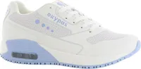 Oxypas Sneaker ELA SRC ESD, Sportschuh für Gesundheitsfachkräfte, Leder, extrem leicht, sehr bequem, weiß/blau, Gr. 38