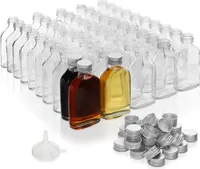 Belle Vous 100ml Kleine Flaschen zum Befüllen Silberkappen & Trichter (50 Stk.) Glas Leere Schraubverschluss Flaschen für Hochzeiten & Partys - Für