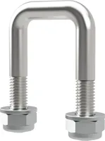 U-Bügelschraube M10 mit Stopmuttern Boot Sliphilfe Trailer verzinkt SUPROD, M10, LW=31, LH=60 mm