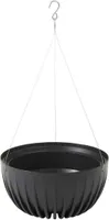 HowHomely Blumentopf Rund 14 cm Höhe, Hängen Pflanzkübel, Schwarz Übertopf für garten balkon
