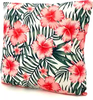 heimtexland ® Outdoorkissen mit Füllung Garten Dekokissen 45x45 schmutz- und wasserabweisend Deko Kissen Outdoor Typ688 Hibiskus