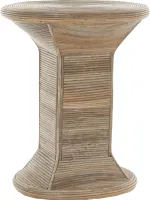 KRINES HOME Tischsäule Blumensäule Pflanzenständer Rattan / Blumenhocker Ø60x73cm (Natur Grau)