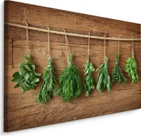 Fabelhafte Canvas LEINWAND BILDER 120x80 cm XXL Kunstdruck Gewürze Kräuter Blätter