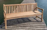 Stabile Gartenbank Picadelly 180 cm in Premium Teak mit Armlehne