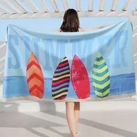 Mikrofaserhandtücher, Stranddecke, Strandtuch, Badetuch XXL, tropische Blätter, Bunt